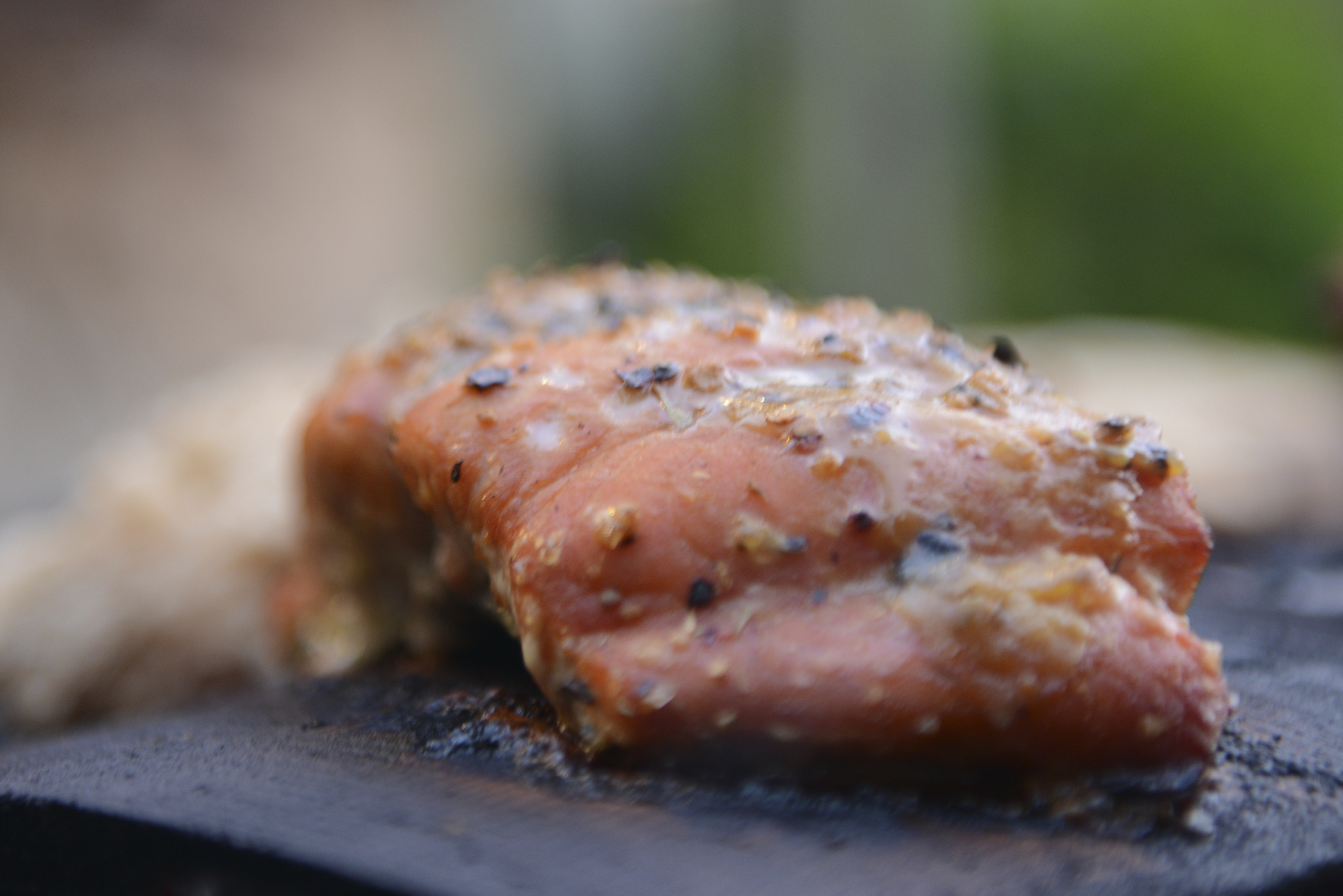 Salmon on grill