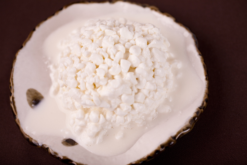 Different styles of cottage cheese are made from milks with different fat levels and different size curds