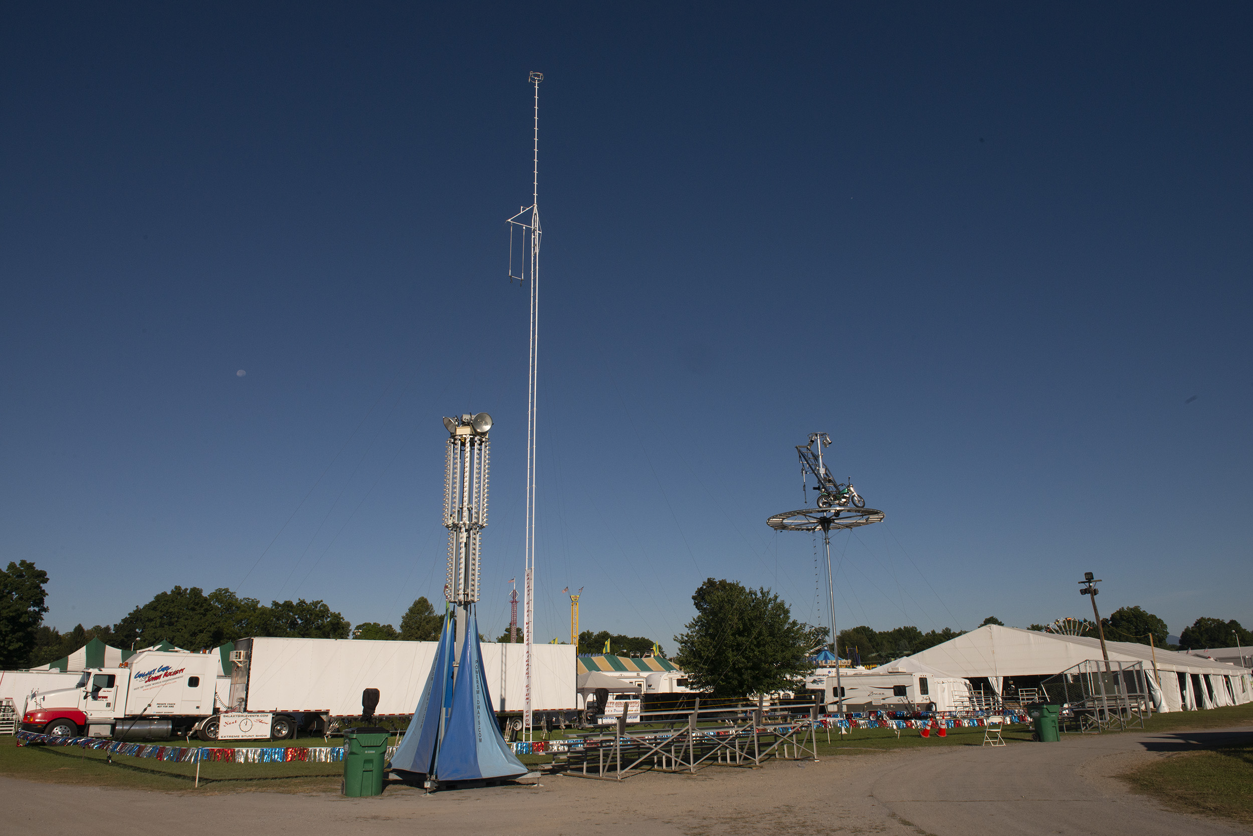 Elevated Motorcycle at Country Fair